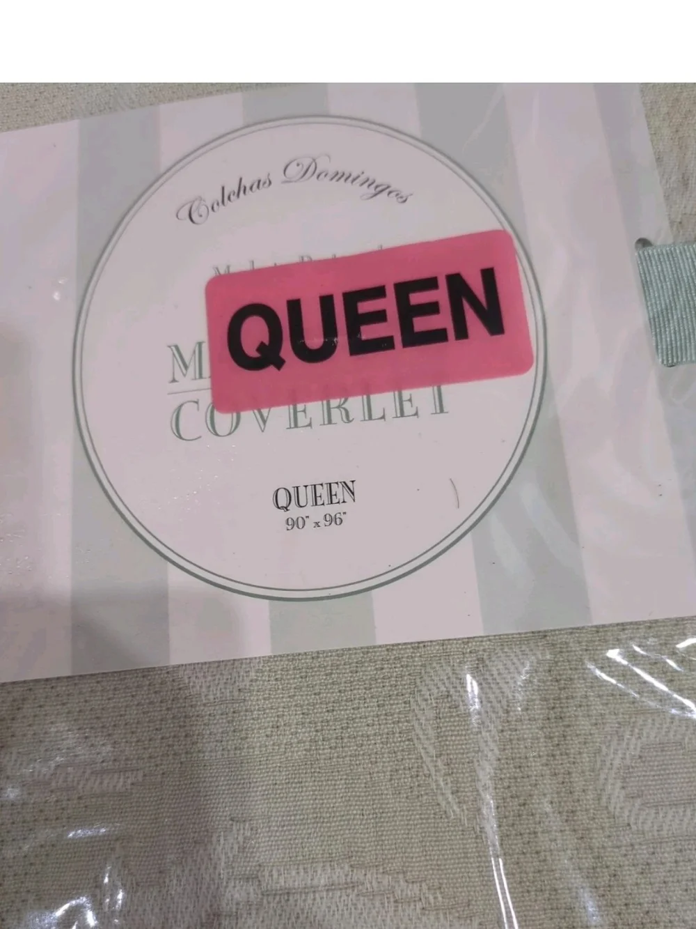 Colchas Domingos Matelasse Bedspread Sage/Mint Green Queen 90
